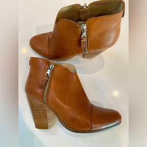 Rag and Bone Boho Wooden Heel Leather Booties